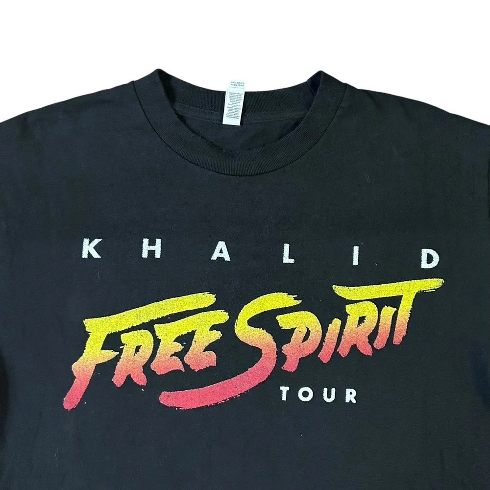 Khalid Free‎ Spirit Tour T-Shirt Adult Size M Black Short Sleeve 2019